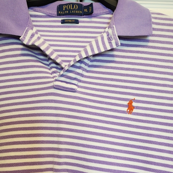 Polo Ralph Lauren Purple Striped Polo Size XL - Picture 3 of 7